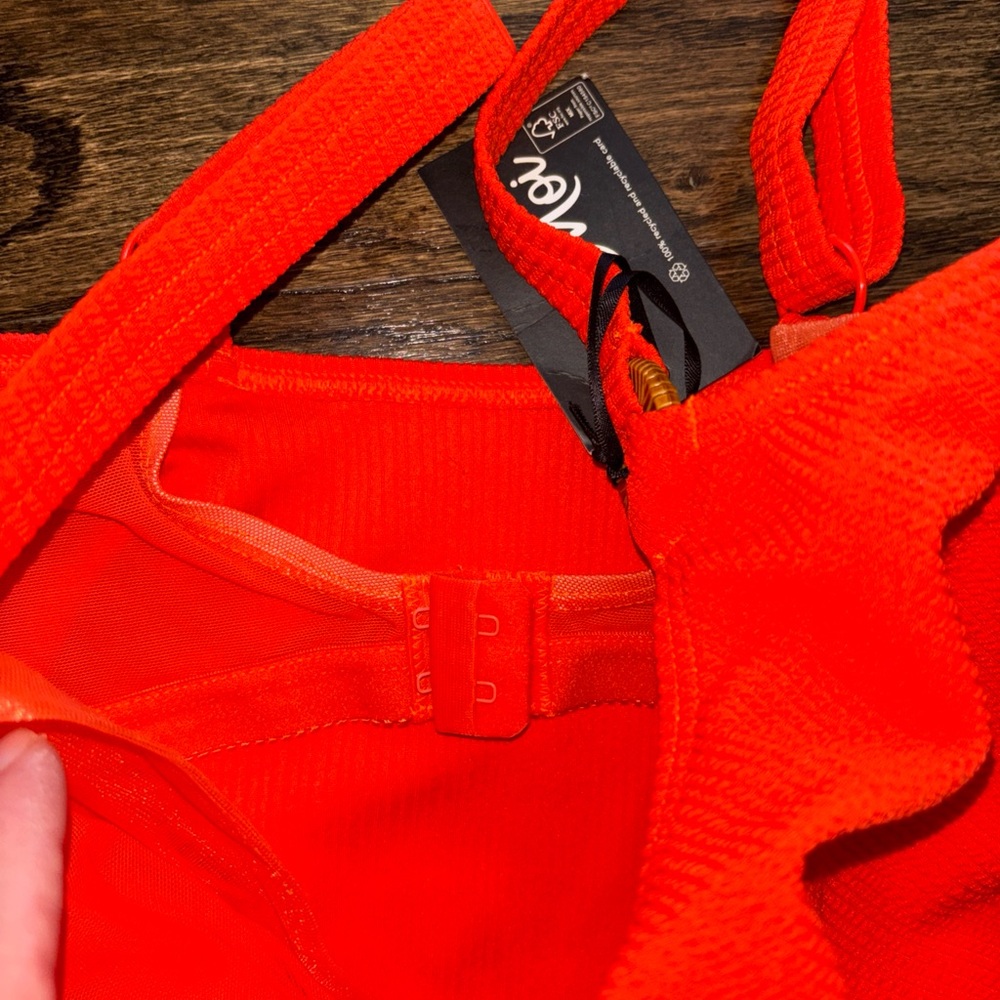 Textured Scoop One-Piece Swimsuit in Vibrant Orange - Picture 5 of 7